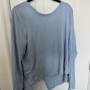 Athleta Blue Asymmetrical Dolman Sleeve Blouse